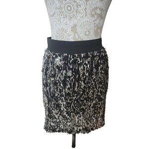Stella & Dot Women Black Lined Party Bling Mini Skirt With Elastic Waist Medium